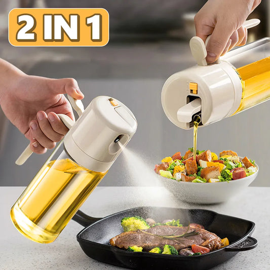 2 In 1 Oil Sprayer Bottle BBQ Cooking Oil Dispenser