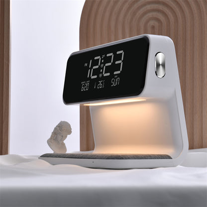 3 In 1 Bedside Lamp Wireless Charging LCD Screen Alarm Clock