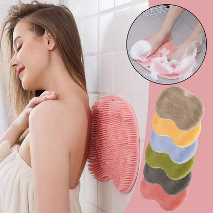 Non-slip Bath Mat Back Massage Brush Silicone Suction Cup